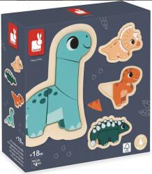 Janod Puzzle-uri din lemn Janod - Dinozauri, 4 bucăți (J05824) Puzzle