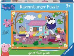 Ravensburger Puzzle de podea Ravensburger din 24 piese - Peppa și prietenii ei joacă club (3141) Puzzle
