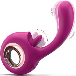 SuperLove 2in1 G-Spot Licking Tongue Vibrator Burgundy Vibrator