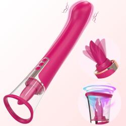 SuperLove Oral Clitoral Licking & Sucking 2in1 G-spot Vibrator Pink Vibrator