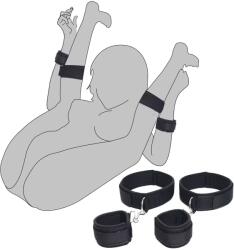 SuperLove Wrist & Thigh BDSM Bondage Cuffs Black