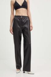 Hugo pantaloni femei, culoarea negru, drept, high waist, 50516876 9BYH-SPD032_99X