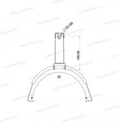 OMU System MGKNS-04 M/B (2345) 15cm eltartással rugós tetővezetéktartó 10mm köracélhoz, kúpcserépre 250-440mm (2345)