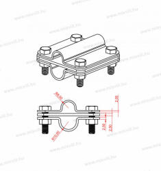 OMU System MGKS-02/16/20 AA AiSi-430 W091mm x Multikapocs 16mm - 20mm köracél összekötéséhez rozsdamentes V4A (W091)