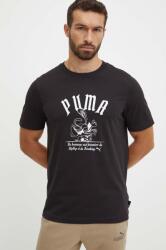 PUMA tricou din bumbac barbati, culoarea negru, cu imprimeu, 628003 9BYH-TSM177_99X