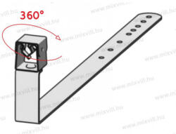 XBS MGKNC-11 M Tetővezetéktartó 360° forgatható, 8mm köracélhoz 38cm hosszú (084642)