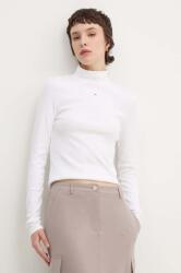 Tommy Hilfiger longsleeve femei, culoarea alb, cu turtleneck, DW0DW19830 9BYH-BUD08G_00X