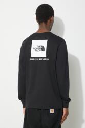 The North Face longsleeve din bumbac M L/S Redbox Tee culoarea negru, cu imprimeu, NF0A87NNJK31 PPYH-BUM047_99X