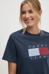 Tommy Jeans tricou din bumbac femei, culoarea albastru marin, DW0DW18629 9BYH-TSD08H_59X