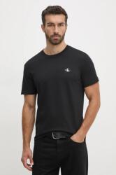 Calvin Klein Jeans tricou din bumbac 2-pack culoarea negru, neted 9BYX-TSM1AW_99X (J30J320199)