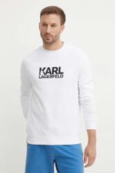 KARL LAGERFELD hanorac de bumbac barbati, culoarea alb, cu imprimeu, 543917.705091 9BYH-BLM00Z_00X