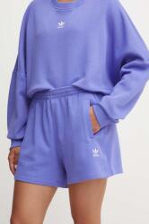 adidas Originals pantaloni scurti din bumbac culoarea violet, neted, high waist, IW5708 9BYH-SZD02W_54X