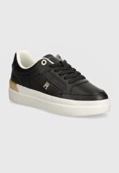 Tommy Hilfiger sneakers LUX HARDWARE COURT culoarea negru, FW0FW07997 9BYH-OBD1ZK_99X