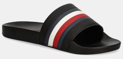 Tommy Hilfiger papuci HILFIGER POOL SLIDE barbati, culoarea negru, FM0FM05233 9BYH-KLM017_99X (FM0FM05233)