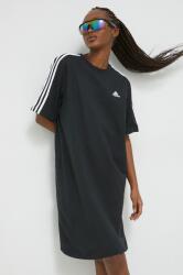 Adidas rochie din bumbac culoarea negru, mini, oversize HR4923 PPYX-SUD1N4_99X