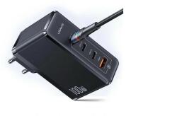 USAMS Pd T50 3X USB-C / USB-A Hálózati Töltő - 100W, Fekete