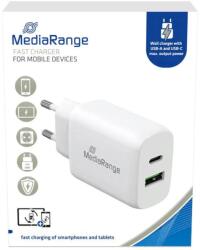 MediaRange Mrma113 USB-C / USB-A Hálózati Töltő - 43W, Fehér (MRMA113)