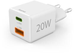 Hama 201991 Mini USB Type-C / USB Type-A Hálózati Töltő - 20W, Fehér