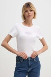 Calvin Klein Jeans tricou din bumbac femei, culoarea alb, J20J223625 9BYH-TSD012_00X (J20J223625)