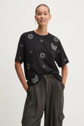 Desigual tricou din bumbac TAROT femei, culoarea negru, 24WWTK96 9BYH-TSD13M_99X (24WWTK96)