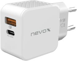 Nevox 2009 1X USB Type-A / 1X USB Type-C Hálózati Töltő - 30W, Fehér (2009)