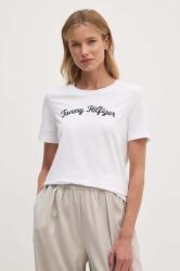 Tommy Hilfiger tricou din bumbac femei, culoarea alb, WW0WW42589 9BYH-TSD00J_00X