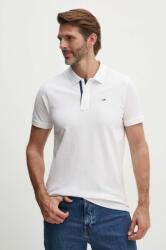 Tommy Jeans polo de bumbac culoarea alb, neted, DM0DM15370 99KK-POM060_00X (DM0DM15370)