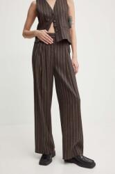 Day Birger et Mikkelsen pantaloni din in Enzo - Casual Linen Stripe culoarea maro, lat, high waist, DAY65243238 9BYH-SPD064_89X (DAY65243238)