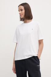 Tommy Hilfiger tricou din bumbac femei, culoarea alb, WW0WW43597 9BYH-TSD14L_00X (WW0WW43597)