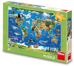 Dino Harta animale 100 de piese XL Puzzle Puzzle