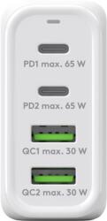 Goobay 2X USB-A / 2X USB-C Hálózati Töltő - 65W, Fehér