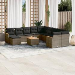 vidaXL 12 részes szürke polyrattan kerti ülőgarnitúra párnákkal (3226578)