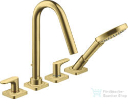 Hansgrohe AXOR CITTERIO M 4 üléses épített peremre szerelhető kádtöltő csaptelep, szálcsiszolt sárgaréz hatású 34454950 (34454950)