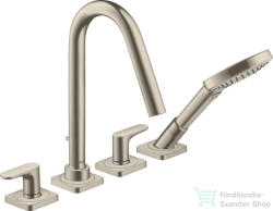 Hansgrohe AXOR CITTERIO M 4 üléses épített peremre szerelhető kádtöltő csaptelep, szálcsiszolt nikkel 34454820 (34454820)