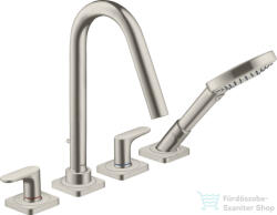 Hansgrohe AXOR CITTERIO M 4 üléses épített peremre szerelhető kádtöltő csaptelep, rozsdamentes acél hatású 34454800 (34454800)