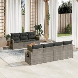vidaXL 8 részes szürke polyrattan kerti ülőgarnitúra párnákkal (3256802)