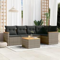 vidaXL 6 részes szürke polyrattan kerti ülőgarnitúra párnákkal (3225955)