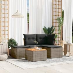 vidaXL 5 részes szürke polyrattan kerti ülőgarnitúra párnákkal (3255920)