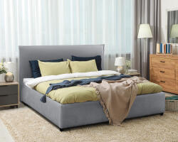 Bedora Pat Dormitor Bedora Milano, 160x200 cm, somiera rabatabila, textil, gri