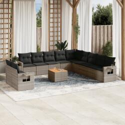 vidaXL 12 részes szürke polyrattan kerti ülőgarnitúra párnákkal (3256977)