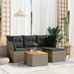 vidaXL 5 részes szürke polyrattan kerti ülőgarnitúra párnákkal (3223610)