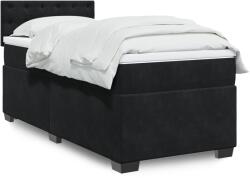 vidaXL fekete bársony rugós ágy matraccal 100 x 200 cm (3286248)