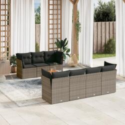 vidaXL 8 részes szürke polyrattan kerti ülőgarnitúra párnákkal (3223505)