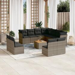 vidaXL 12 részes szürke polyrattan kerti ülőgarnitúra párnákkal (3256039)