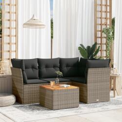 vidaXL 5 részes szürke polyrattan kerti ülőgarnitúra párnákkal (3255955)