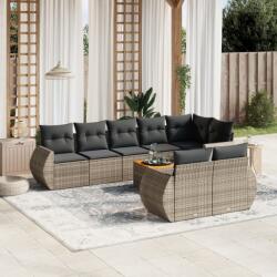 vidaXL 9 részes szürke polyrattan kerti ülőgarnitúra párnákkal (3257425)