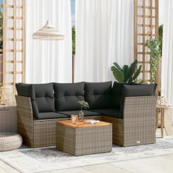 vidaXL 5 részes szürke polyrattan kerti ülőgarnitúra párnákkal (3223624)