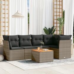 vidaXL 6 részes szürke polyrattan kerti ülőgarnitúra párnákkal (3255962) - vidaxl