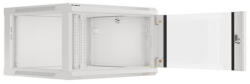 Lanberg 19" fali rack szekrény 6U/600X600 üvegajtó, lapraszerelt, szürke V2 (WF01-6606-10S) - bbmarket