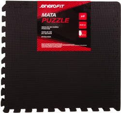 ENERO FIT Puzzle fitnesz szőnyeg EVA fekete 60x60x1 cm (4 db-os) ENERO FIT (VIC_1007380)